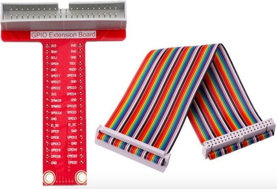 Optum T-Type GPIO Extension + 40 Pins Rainbow Cable for Raspberry Pi 3 Β+