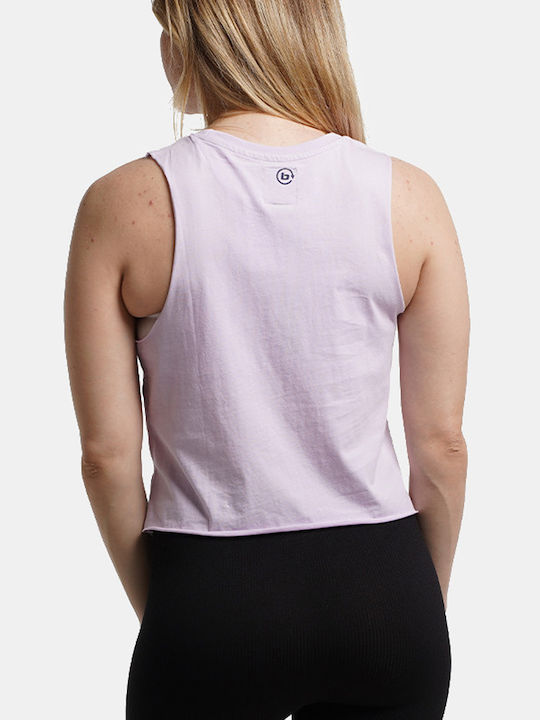 Damen Sport Crop Top Ärmellos Rosa