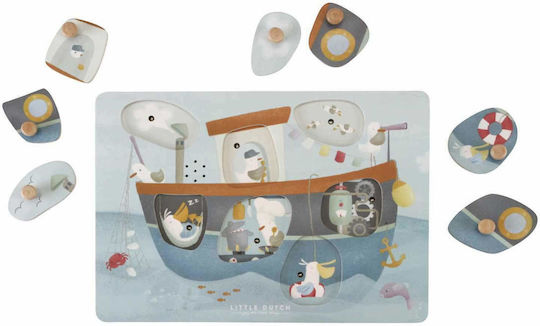 Ξύλινο Παιδικό Puzzle Σφηνώματα Sailors Bay για 1+ Ετών 7pcs Little Dutch