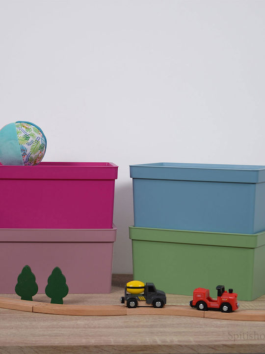 Viomes Nova Plastic Storage Box with Lid Pink 35x25.5x13.5cm 1pcs