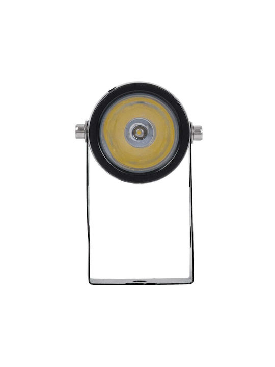 GloboStar Φωτιστικό Προβολάκι LED Εξωτερικού Χώρου 1W με Θερμό Λευκό Φως IP65 Μαύρο