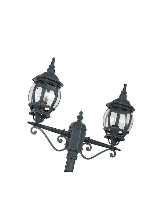 Bakaji Outdoor Floor Lamp Post 60W IP44 for E27 Light Bulb Green