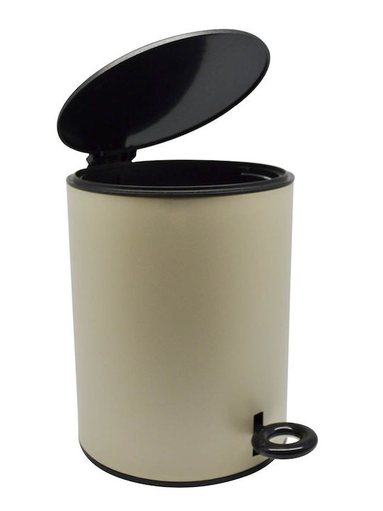 Ankor Inox Toilet Bin with Soft Close Lid 5lt Beige