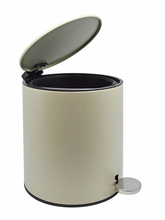 Ankor Inox Καλαθάκι Μπάνιου Soft Close 5lt Μπεζ