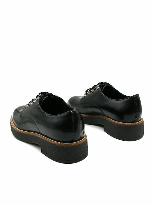 D Adrya C Women's Leather Oxford Shoes Black
