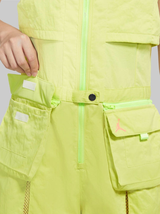 Heatwave Flightsuit Salopetă scurtă pentru femei Fără mâneci cu mâneci lungi Galben