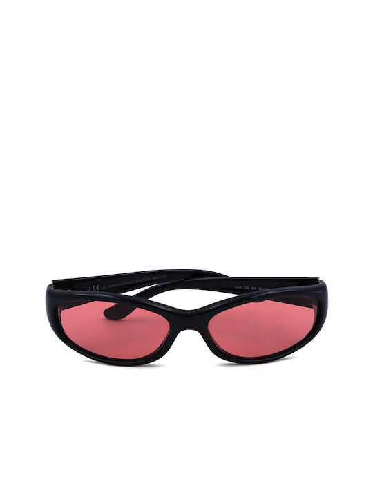 Benetton Sunglasses with Black Plastic Frame and Pink Lens UCB316 500