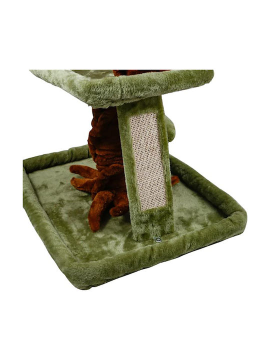 Nobleza Stâlp pentru zgâriat pisici Copaci pentru pisici Verde 3 niveluri 74x52x104cm