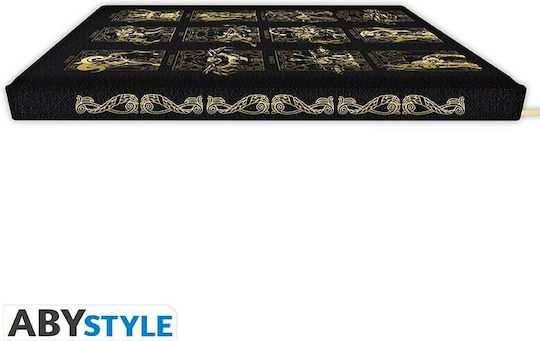 Abysse "Gold Armors" Notebook 90 Sheets A5 Ruled Black