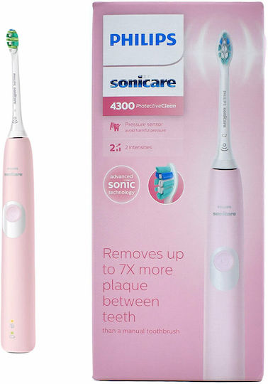 Philips Sonicare ProtectiveClean 4300 Electric Toothbrush with Timer and Pressure Sensor Pink