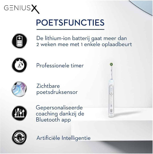 Oral-B Genius X Periuță de dinți electrică cu cronometru și senzor de presiune