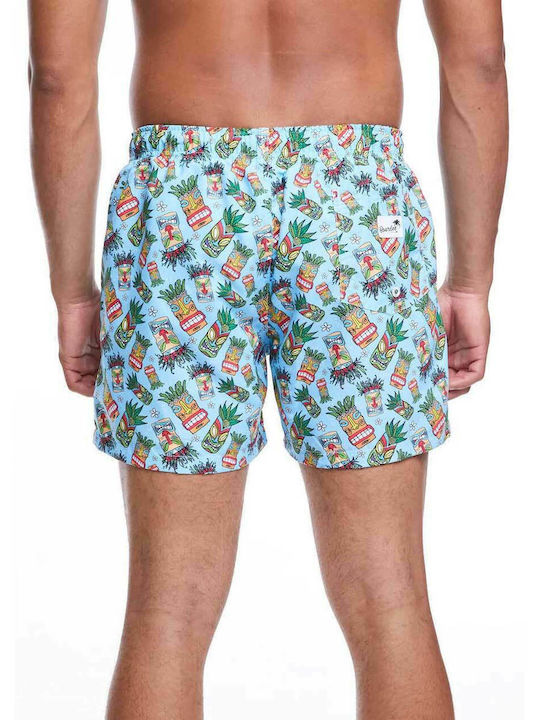 Boardies Men's Swimwear Shorts Turquoise with Patterns