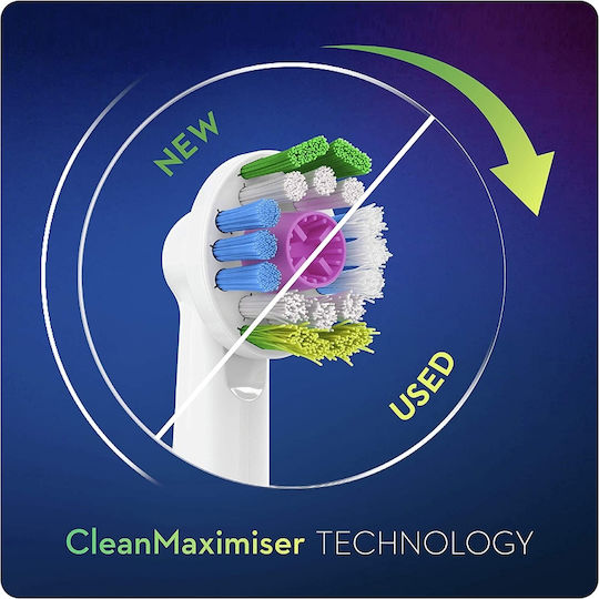 Oral-B 3D White CleanMaximiser Electric Toothbrush Replacement Heads CleanMaximiser 446788 4pcs