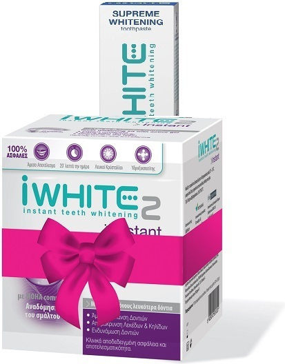 iWhite Instant Teeth Whitening with Tray & Supreme Whitening Toothpaste 75ml 10pcs