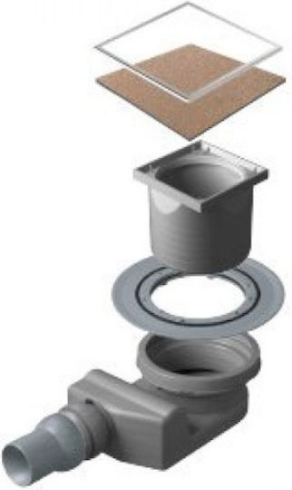 Karag Confluo Ceramic 1 Stainless Steel Siphon Floor with Output 50mm and Size 15x15cm