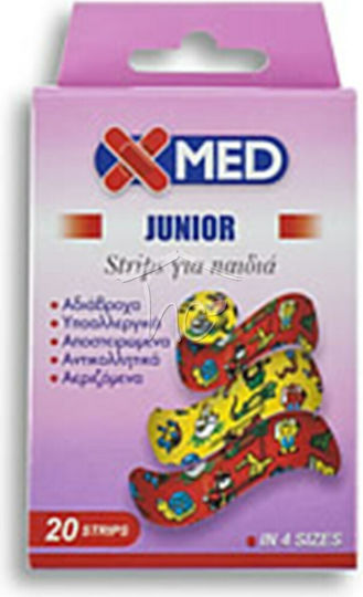 Medisei X-Μed Junior Kids Waterproof & Sterilized Plasters 20pcs