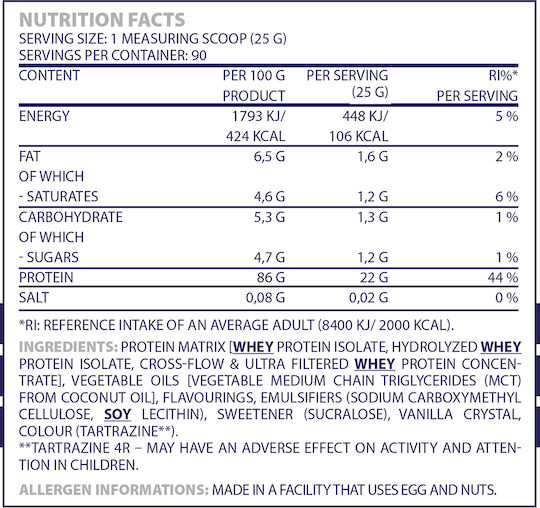 Nutri-MCH Whey Iso mit Geschmack Vanille 2.27kg