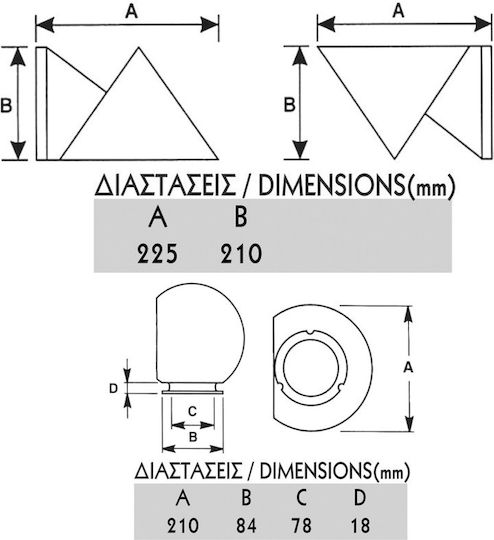 Aca Wall-Mounted Outdoor Ceiling Light E27 IP45