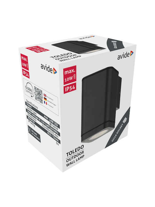 Avide AOLWGU10-TOLS Wall-Mounted Outdoor Spot Light GU10 IP54
