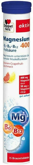 Doppelherz Magnesium 400 με Βιταμίνη B6 15 αναβράζοντα δισκία