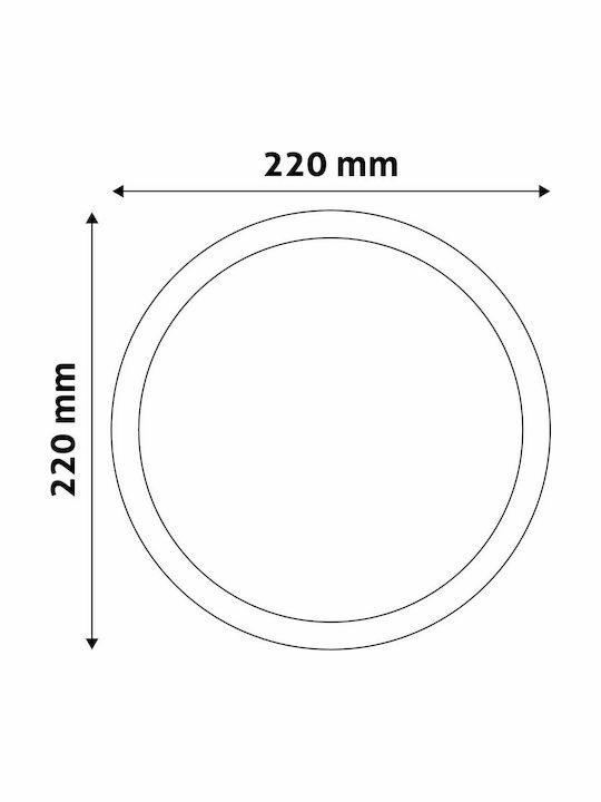 Avide ACRPCW-R-18W-ALU Rund Vertieft LED Panel 18W mit Kaltweiß Licht 6400K