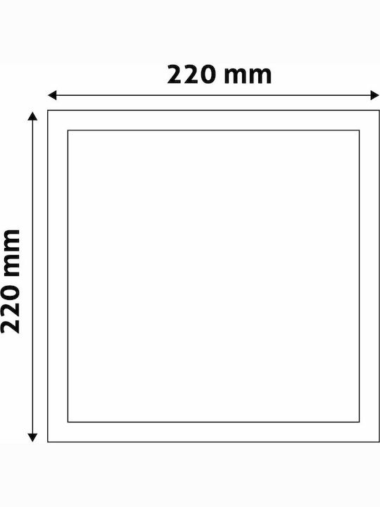 Avide ACRPWW-S-18W-ALU Platz Vertieft LED Panel 18W mit Warmes Weiß Licht 3000K