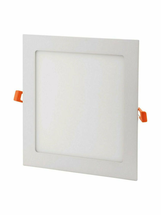 Avide ACRPWW-S-18W-ALU Platz Vertieft LED Panel 18W mit Warmes Weiß Licht 3000K