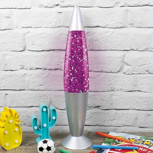 Rabalux Glitter Decorative Lamp Lava Lamp with Socket for Bulb E14 Purple