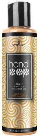 Sensuva Handi Pop Edible Hand Job Massage Gel Gel lubrifiant Portocaliu 125ml