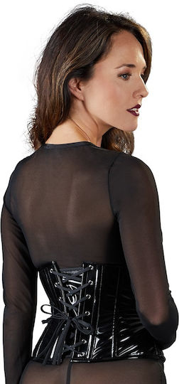 Black Level Vinyl Waist Cincher Negru