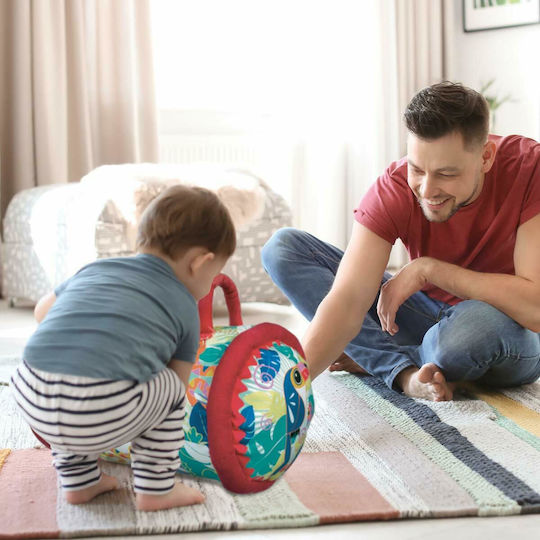 Ludi Roll- und Krabbelspielzeug Spielzylinder Dschungel aus Stoff mit Sounds für 0++ Monate