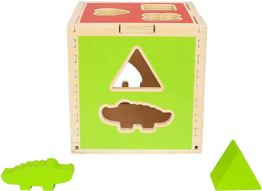 Tooky Toys Παιχνίδι Ταξινόμησης Σχημάτων Κύβος με Σχήματα από Ξύλο για 12+ Μηνών
