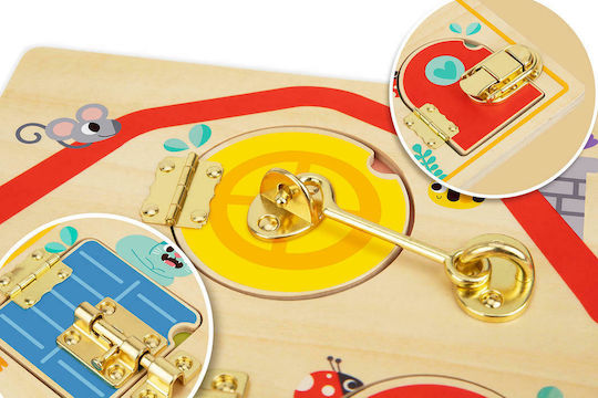 Tooky Toys Βρεφικό Παιχνίδι Δραστηριότητες με Κλειδαριές από Ξύλο για 36+ Μηνών
