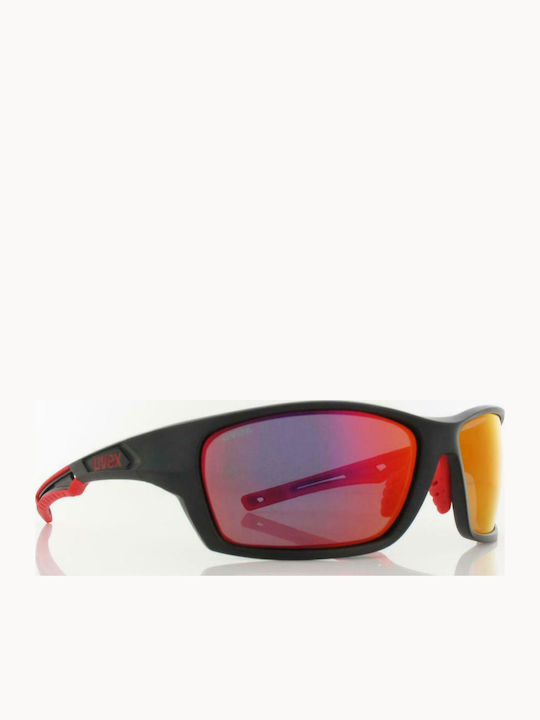 Uvex Sportstyle 232 P Unisex Sunglasses with Black Plastic Frame and Red Polarized Lens S5330022330