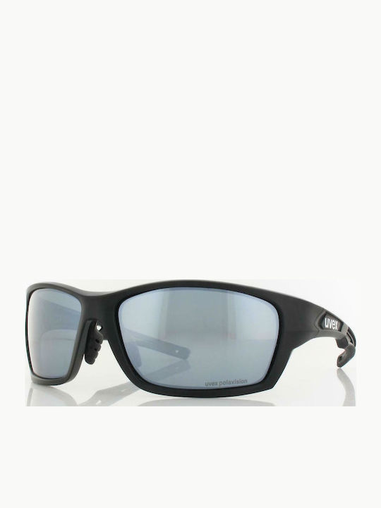 Uvex Sportstyle 232 P Unisex Sunglasses with Black Plastic Frame and Gray Polarized Lens S5330022250