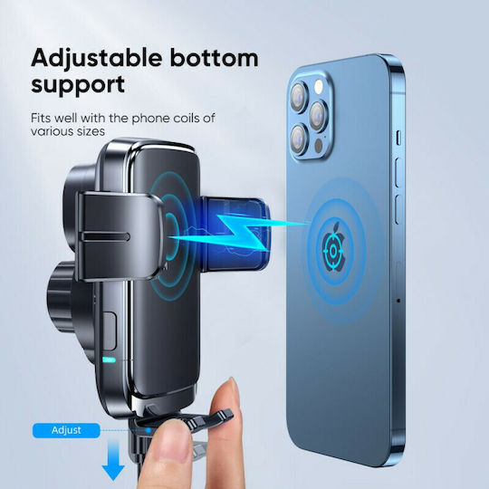 Joyroom JR-ZS242 Car Mobile Mount with Adjustable Hooks and Wireless Charging Black