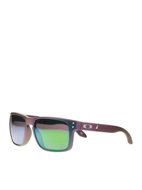 Oakley Holbrook Men's Sunglasses with Purple Plastic Frame and Green Mirror Lens OO9102-T4