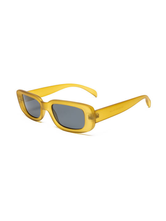 Mohiti Peace Women's Sunglasses with Yellow Plastic Frame and Black Polarized Lens GP2355-004