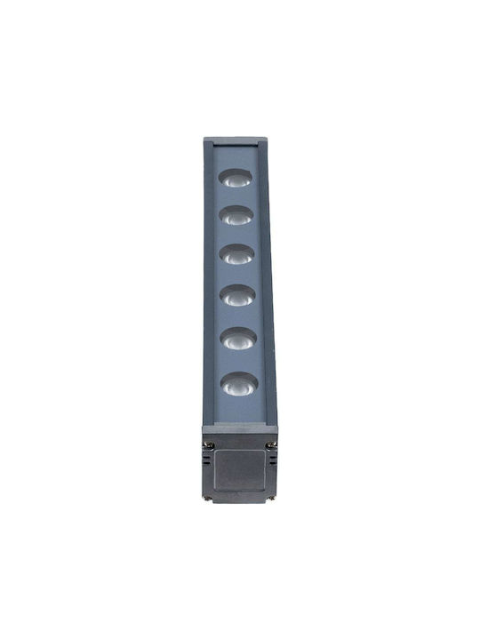GloboStar Außenstehlampe LED Wall Washer 6W mit Blauer Farbe IP65 Grau