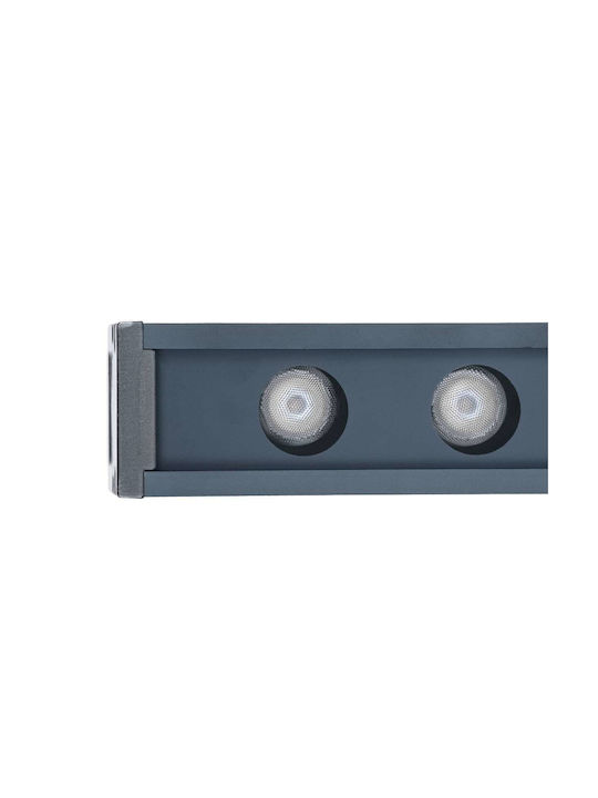GloboStar Außenstehlampe LED Wall Washer 6W mit Blauer Farbe IP65 Grau