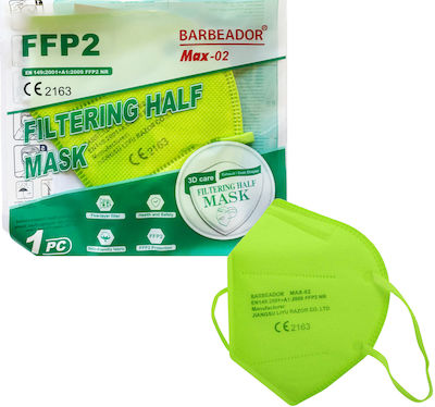 Max Barbeador Max-02D Disposable Protective Mask FFP2 Kids Green 20pcs