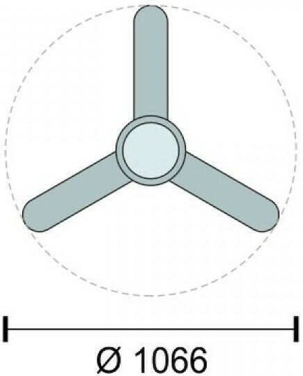 Spot Light Ανεμιστήρας Οροφής 106.6cm με Φως Λευκός