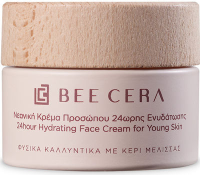 Bee Cera 24 Hour Hydrating Face Cream For Young Skin Moisturizing 24h Day/Night Cream Suitable for All Skin Types 50ml 24hour