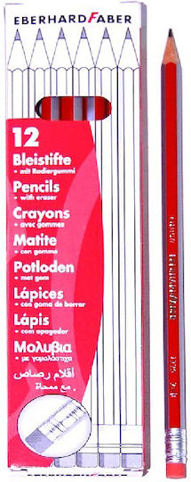 Eberhard Faber Молив 2B с Гума Червен
