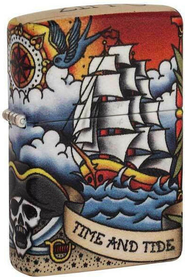 Zippo Nautical Tattoo Brichetă Flacără Multicoloră