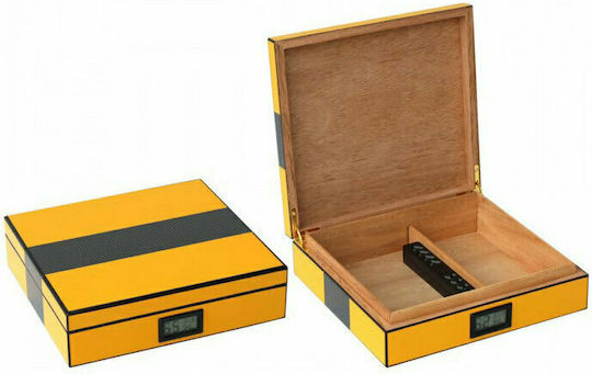 Sikarlan Holz Zigarrenbefeuchter 25 mit digitalem Hygrometer 23cmx21.5cmx6cmcm