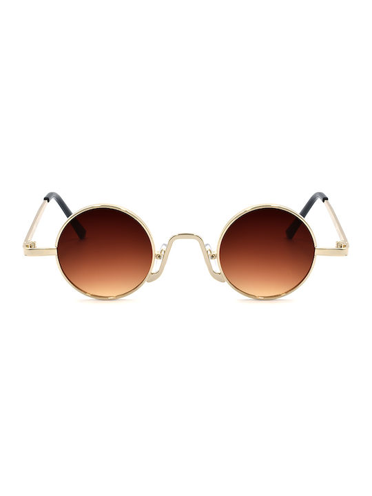 Awear Saco Sunglasses with Gold Metal Frame and Brown Gradient Lens