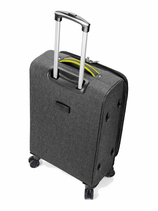 Benzi Valiză Mare De Călătorie Din Material Textil Gri Cu 4 Roți Înălțime 75 Cm