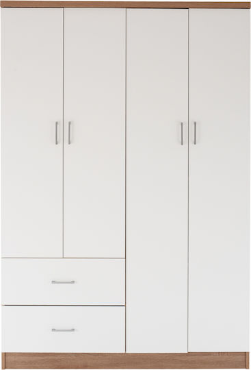 Vier Türen Kleiderschrank Blakely Sonama - White 120x42.5x180.5cm