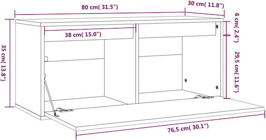 Kabinett Wand White 80x30x35cm